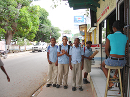 school uniforms in the streets of Sosúa